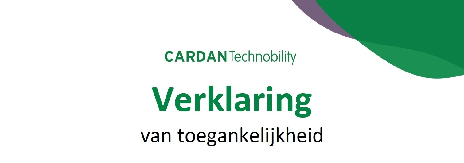 Afbeelding met daarop de tekst "Cardan Technobility, Verklaring van toegankelijkheid"